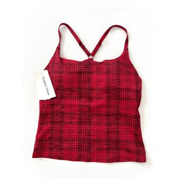 Outdoor Voices Move Free Tank Pomegranate Plaid - Picture 2 of 3